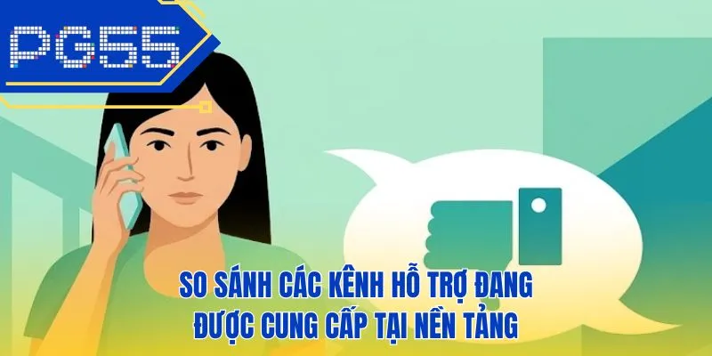 So sánh các kênh hỗ trợ đang được cung cấp tại nền tảng